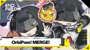 OrbiPom! MERGE! event card: chibi Endministrators with a golden OrbiPom